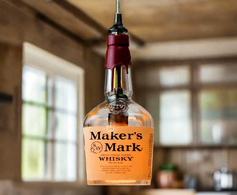 Maker's Mark Whisky Bottle Pendant Light