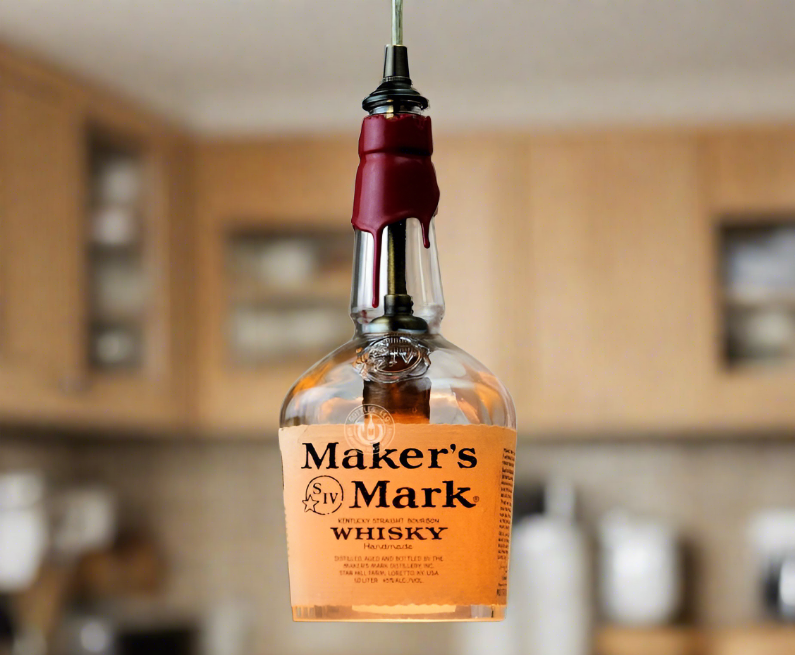 Maker's Mark Whisky Bottle Pendant Light