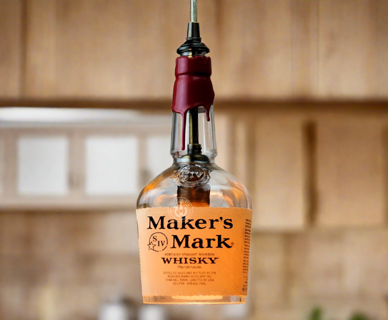 Maker's Mark Whisky Bottle Pendant Light
