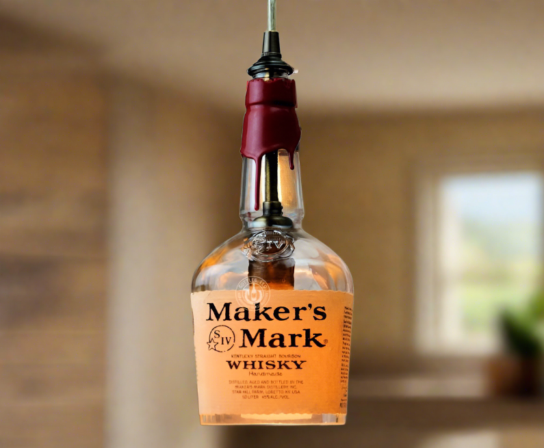 Maker's Mark Whisky Bottle Pendant Light