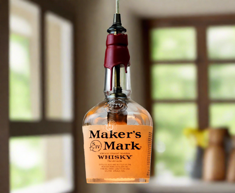 Maker's Mark Whisky Bottle Pendant Light