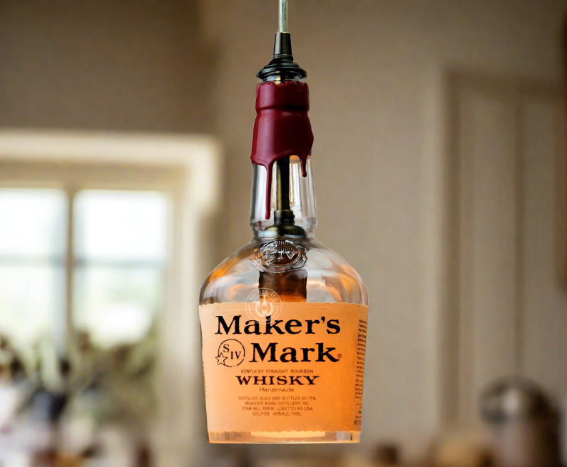 Maker's Mark Whisky Bottle Pendant Light