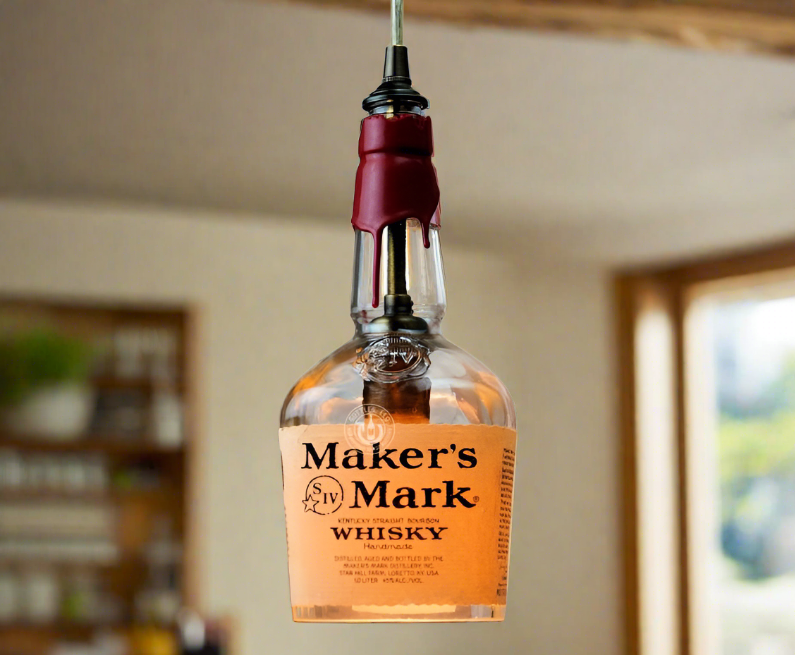 Maker's Mark Whisky Bottle Pendant Light