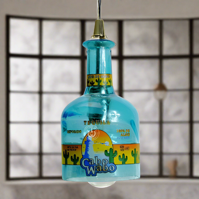 Cabo Wabo Tequila Bottle Pendant Light - Reposado Cactus