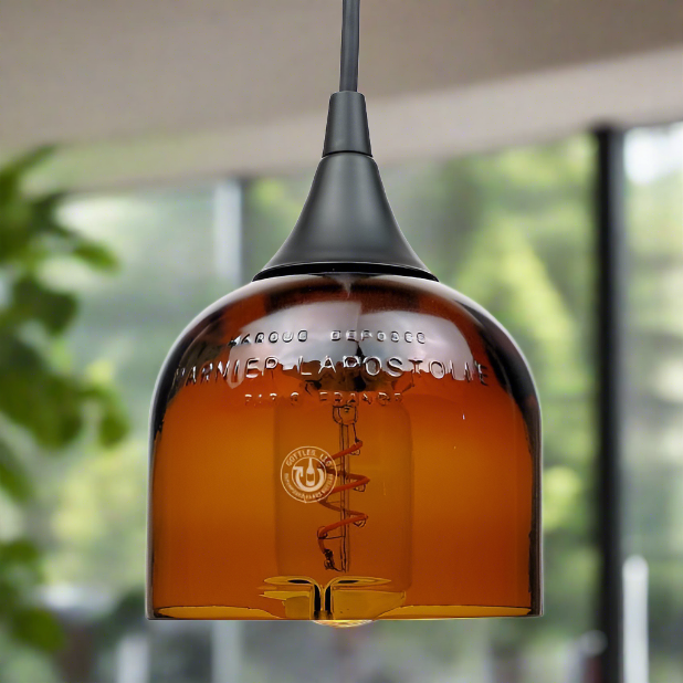 Grand Marnier Liqueur Bottle Pendant Light - Top Cut