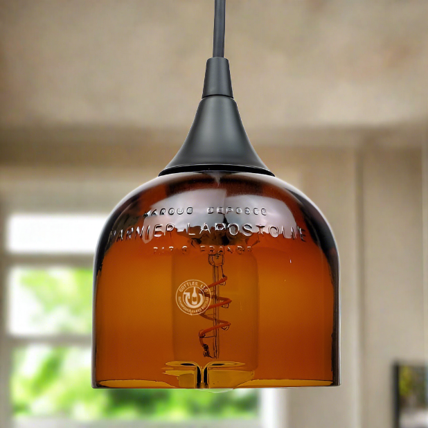 Grand Marnier Liqueur Bottle Pendant Light - Top Cut