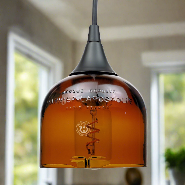 Grand Marnier Liqueur Bottle Pendant Light - Top Cut