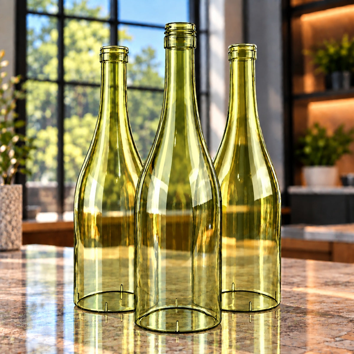 Wine Bottle Candle Cover Set - Burgundy