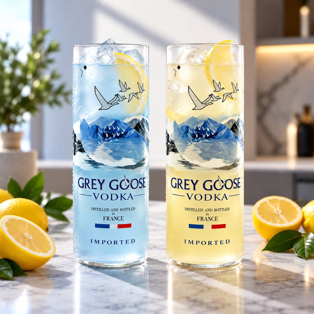 Grey Goose Vodka Bottle 10oz Glass Set