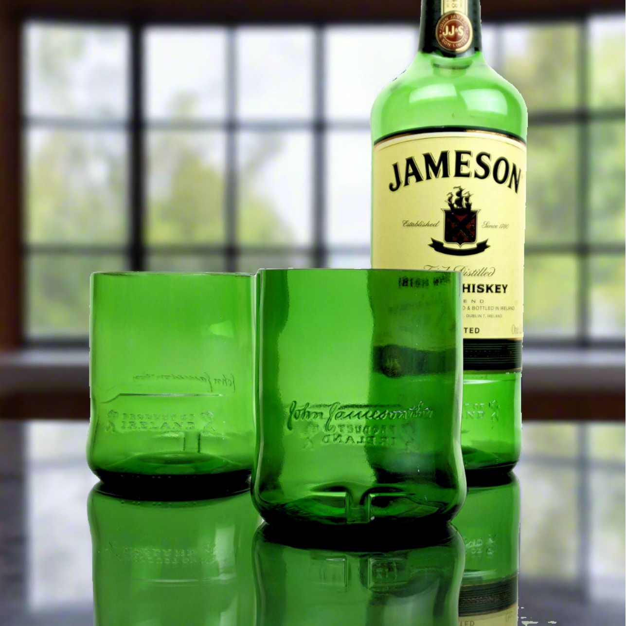 Jameson Irish Whiskey Bottle 12oz Glass Set