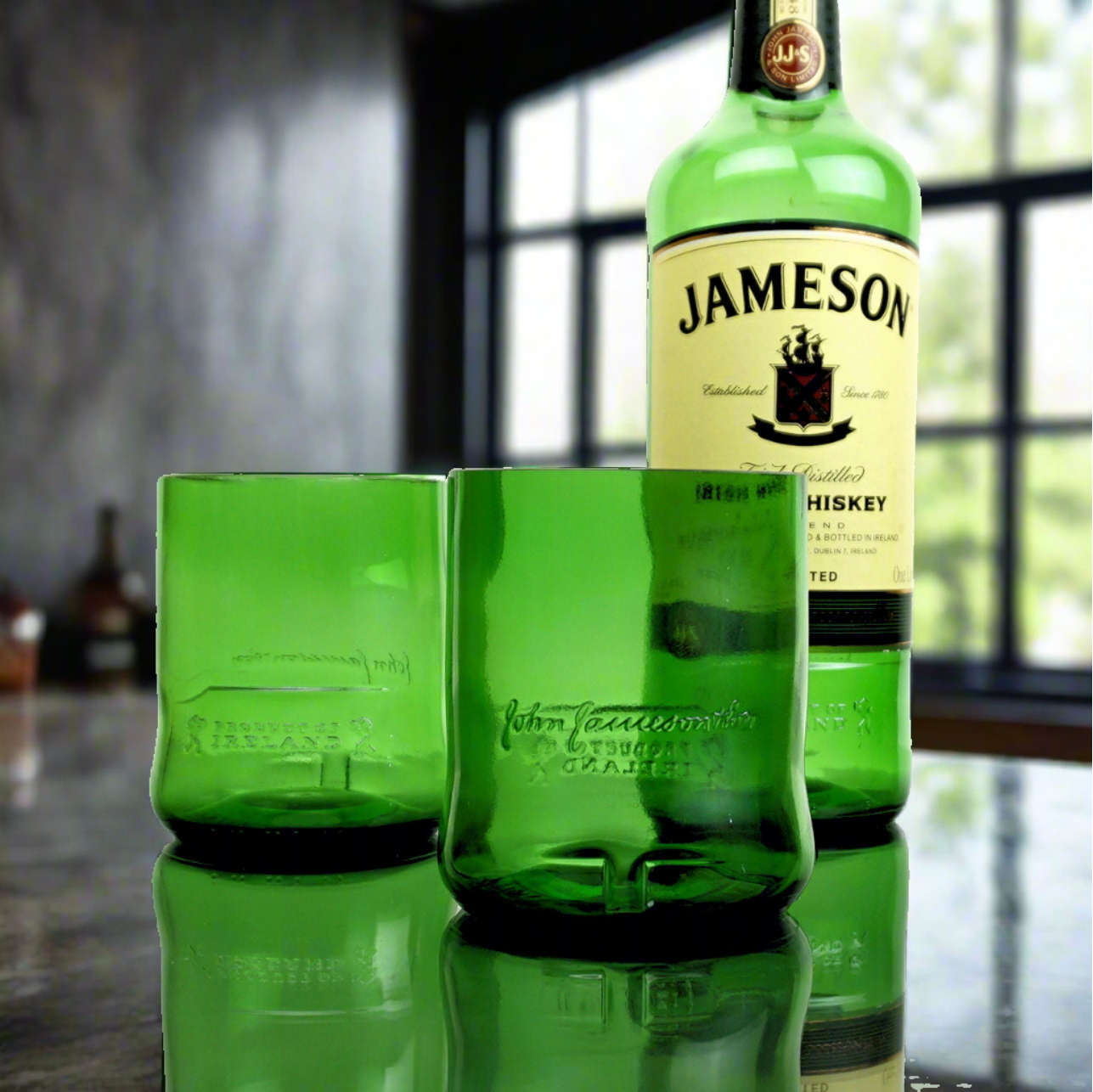 Jameson Irish Whiskey Bottle 12oz Glass Set