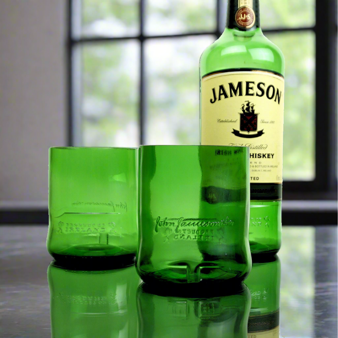 Jameson Irish Whiskey Bottle 12oz Glass Set