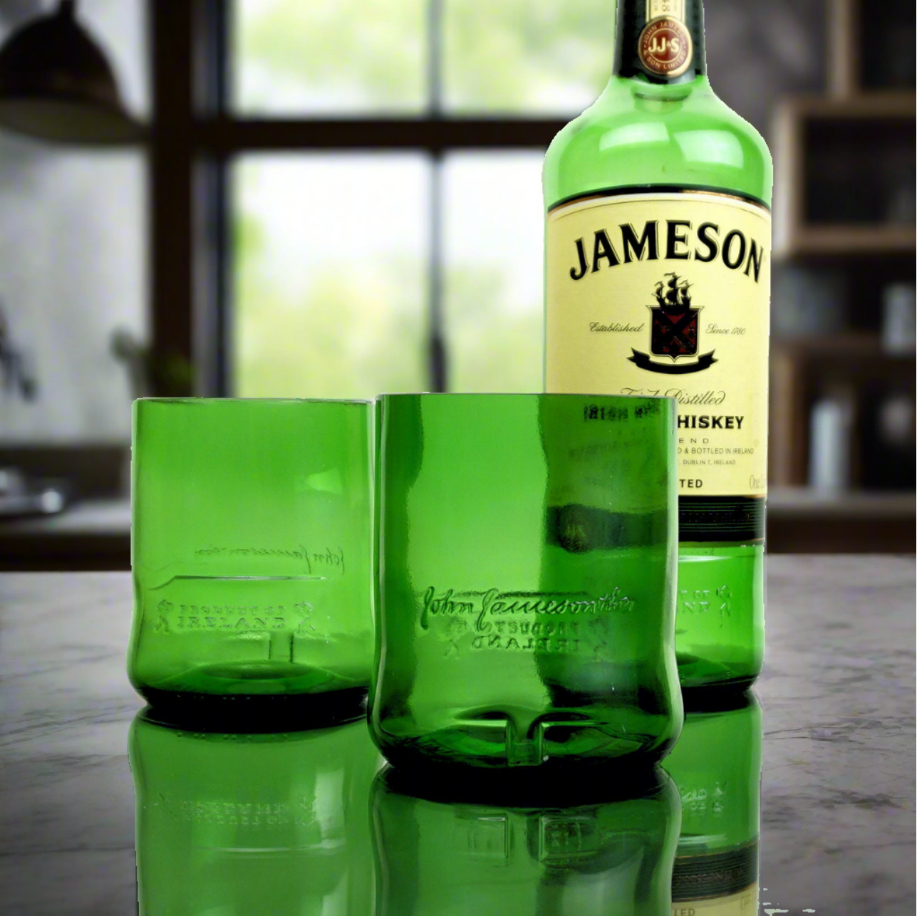 Jameson Irish Whiskey Bottle 12oz Glass Set