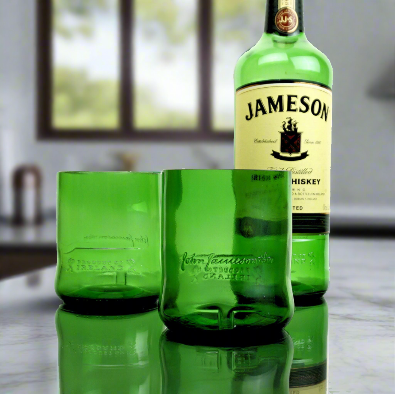 Jameson Irish Whiskey Bottle 12oz Glass Set