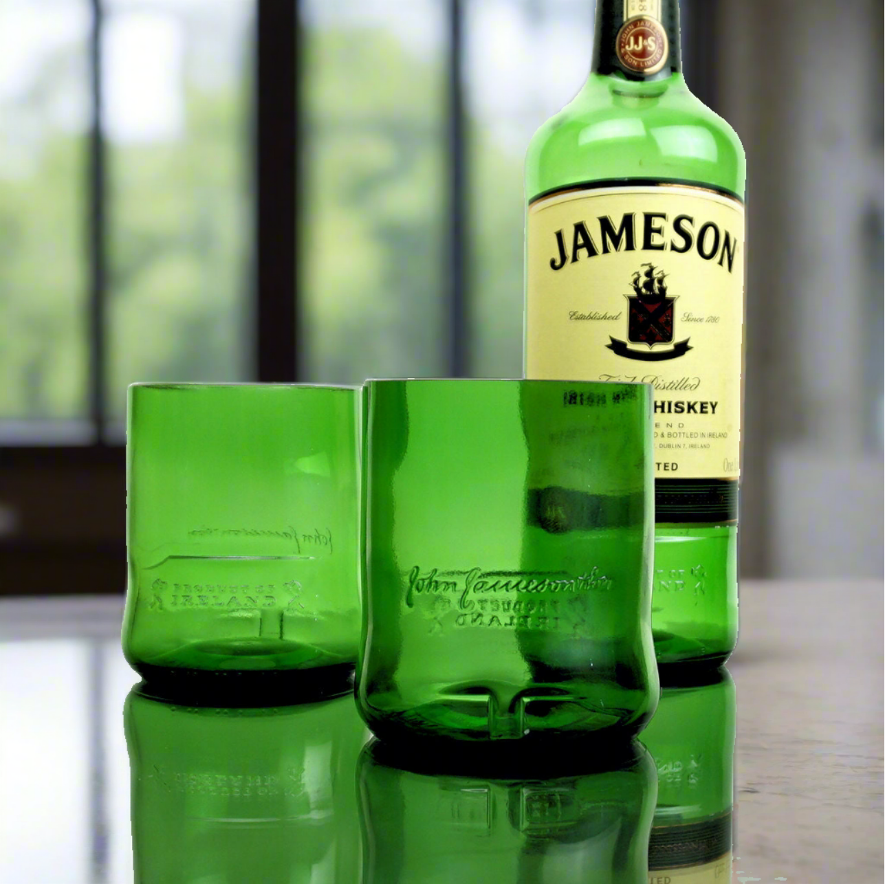 Jameson Irish Whiskey Bottle 12oz Glass Set