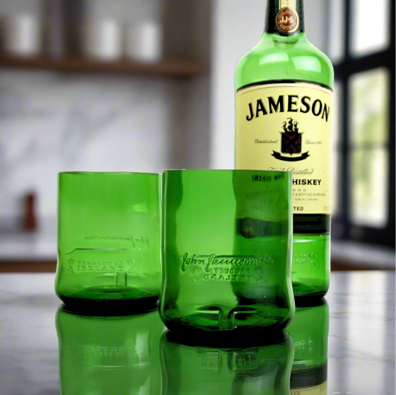 Jameson Irish Whiskey Bottle 12oz Glass Set