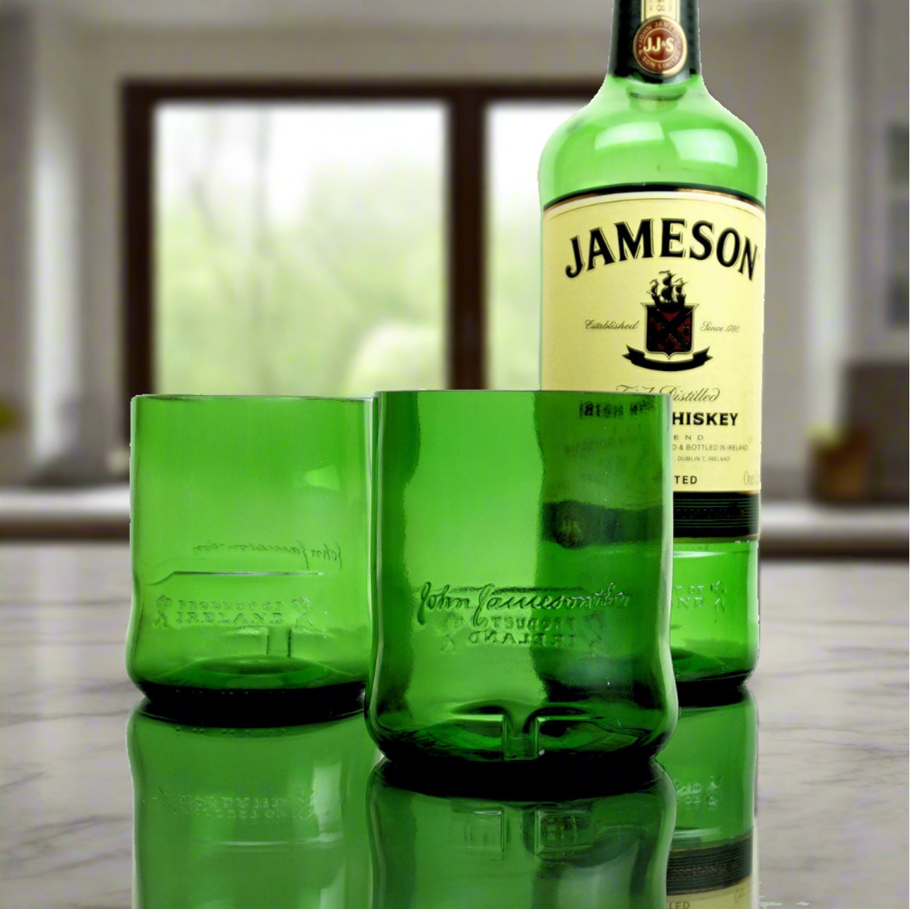 Jameson Irish Whiskey Bottle 12oz Glass Set