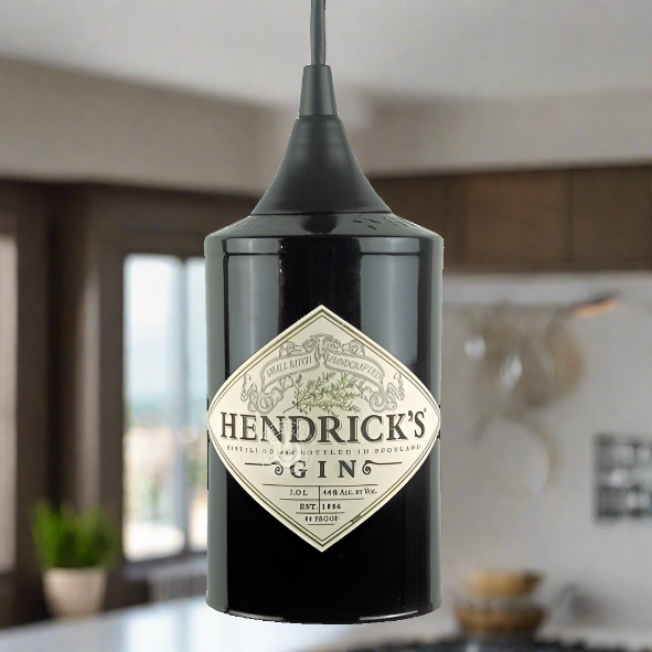 Hendrick's Gin Bottle Pendant Light - Top Cut