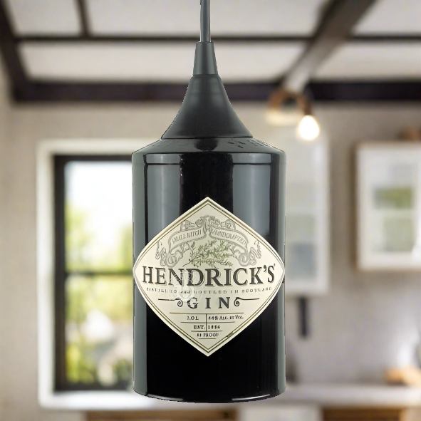 Hendrick's Gin Bottle Pendant Light - Top Cut