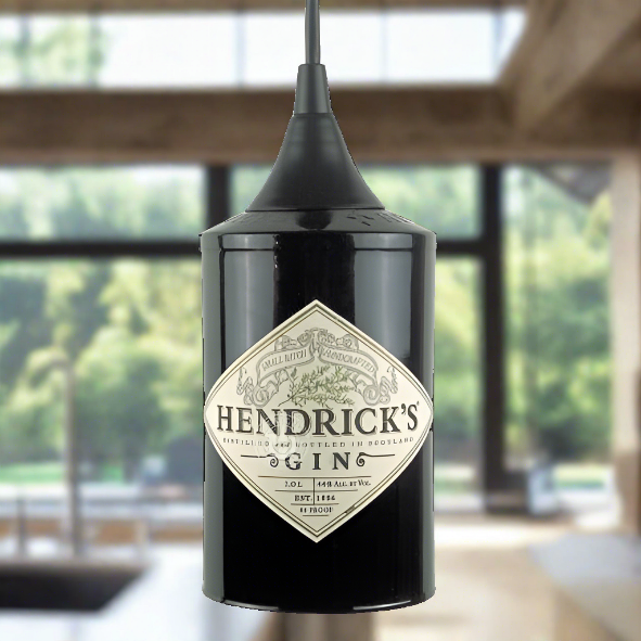 Hendrick's Gin Bottle Pendant Light - Top Cut