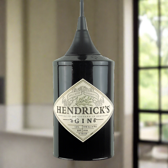 Hendrick's Gin Bottle Pendant Light - Top Cut