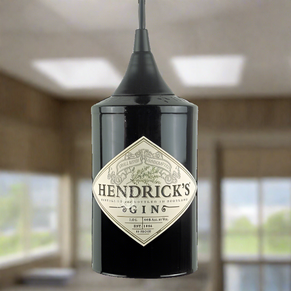Hendrick's Gin Bottle Pendant Light - Top Cut