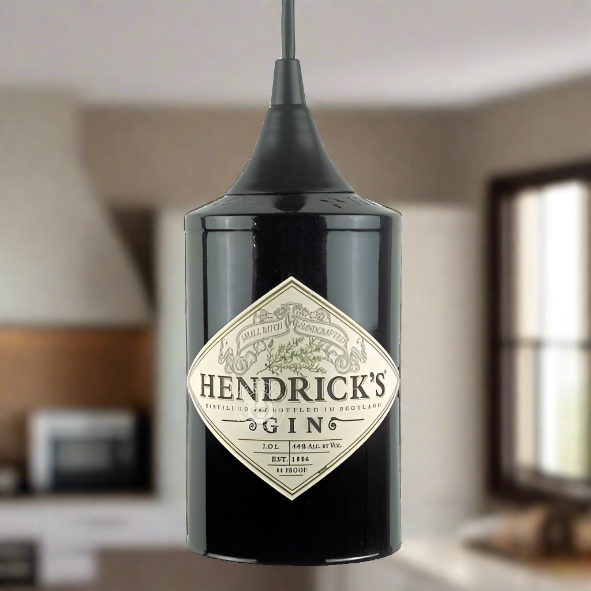 Hendrick's Gin Bottle Pendant Light - Top Cut
