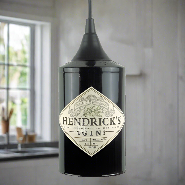 Hendrick's Gin Bottle Pendant Light - Top Cut