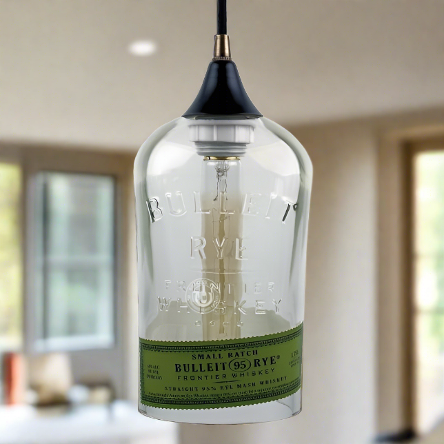 Bulleit Bourbon Whiskey Bottle Pendant Light