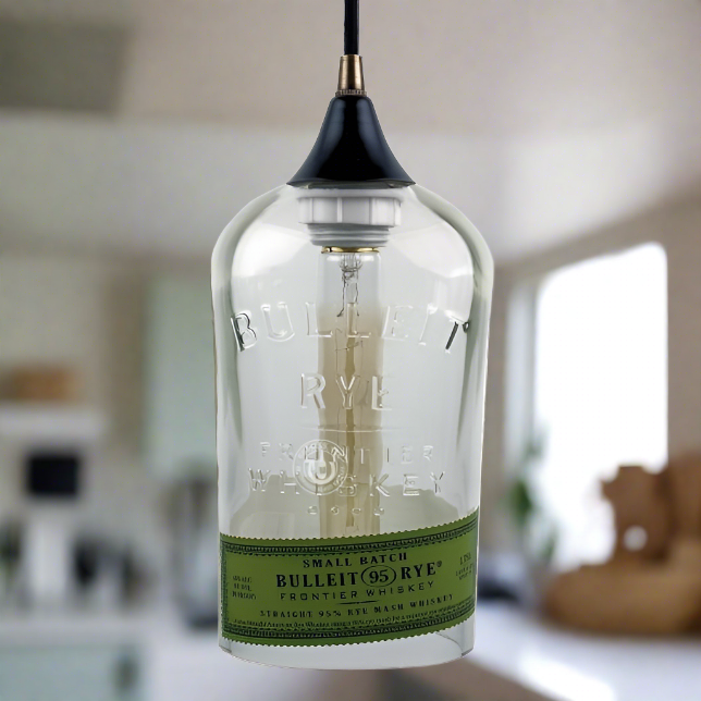 Bulleit Bourbon Whiskey Bottle Pendant Light