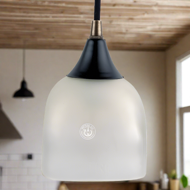 Patron Tequila Bottle Pendant Light - Frosted Top Cut