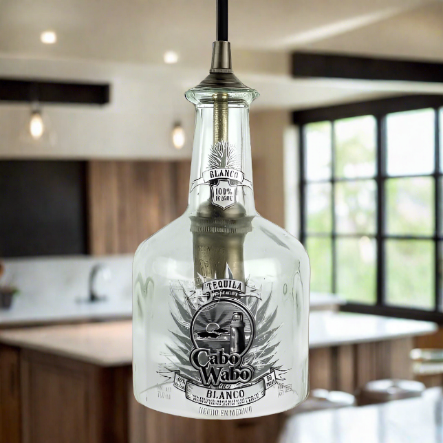 Cabo Wabo Tequila Bottle Pendant Light - Blanco