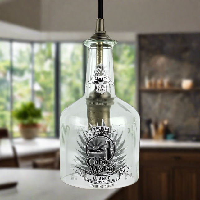 Cabo Wabo Tequila Bottle Pendant Light - Blanco