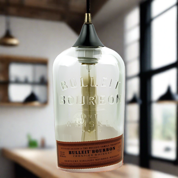 Bulleit Bourbon Whiskey Bottle Pendant Light