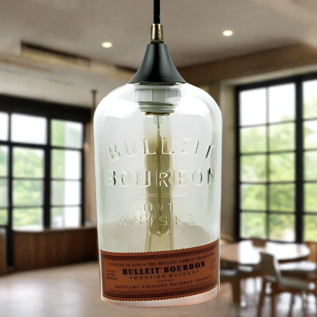 Bulleit Bourbon Whiskey Bottle Pendant Light