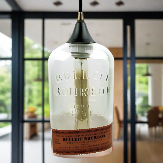 Bulleit Bourbon Whiskey Bottle Pendant Light