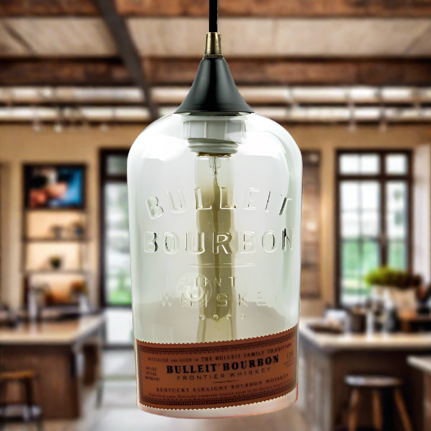 Bulleit Bourbon Whiskey Bottle Pendant Light