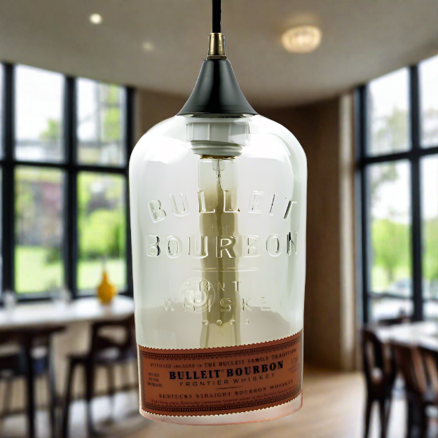 Bulleit Bourbon Whiskey Bottle Pendant Light
