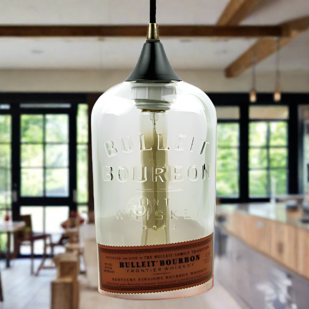 Bulleit Bourbon Whiskey Bottle Pendant Light