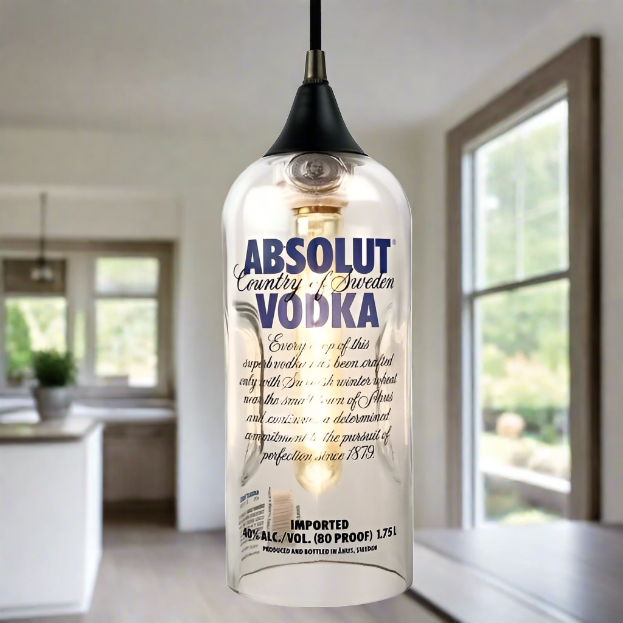 Absolut Vodka Bottle Pendant Light