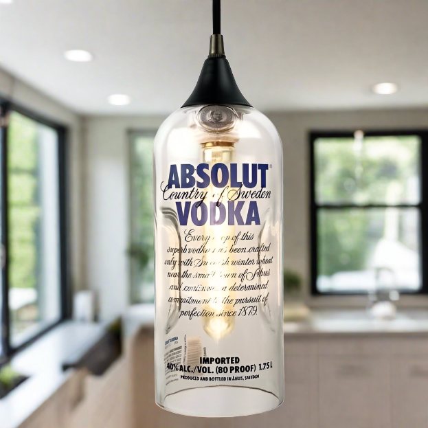 Absolut Vodka Bottle Pendant Light