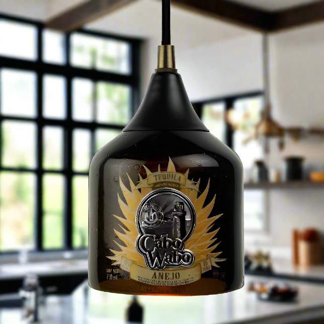 Cabo Wabo Tequila Bottle Pendant Light - Anejo Top Cut