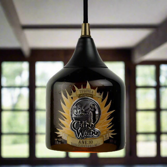 Cabo Wabo Tequila Bottle Pendant Light - Anejo Top Cut