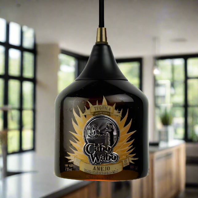 Cabo Wabo Tequila Bottle Pendant Light - Anejo Top Cut