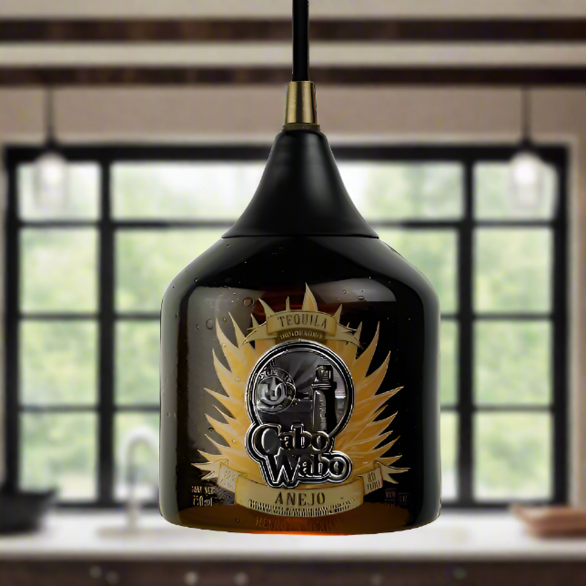 Cabo Wabo Tequila Bottle Pendant Light - Anejo Top Cut