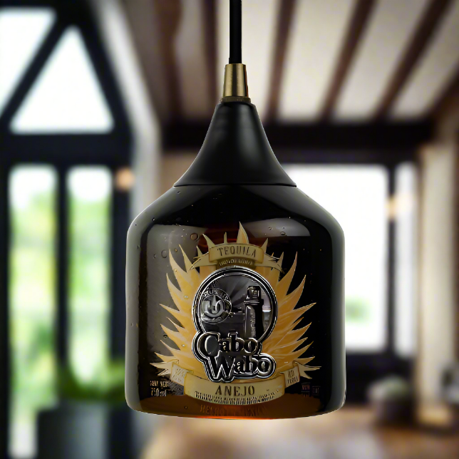 Cabo Wabo Tequila Bottle Pendant Light - Anejo Top Cut