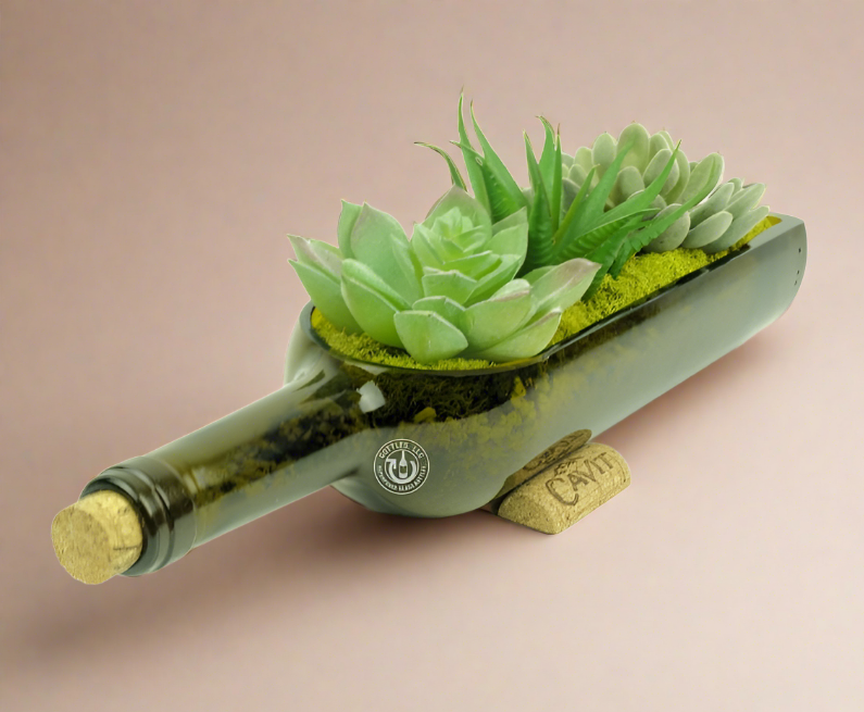 Wine Bottle Planter