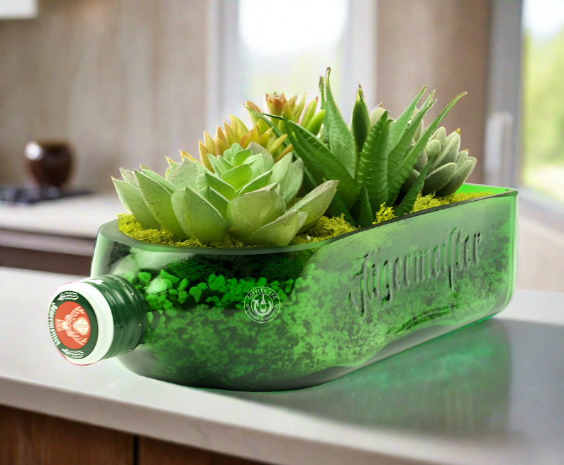 Jagermeister Liqueur Bottle Planter
