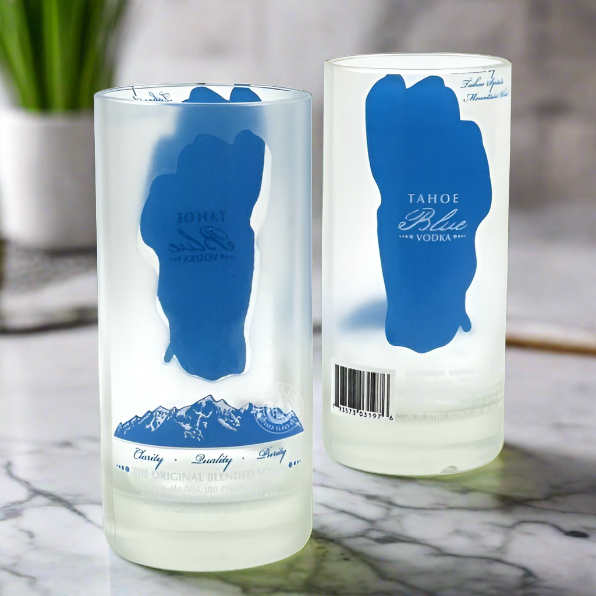 Tahoe Blue Vodka Bottle 16oz Glass Set