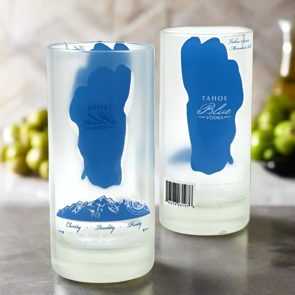 Tahoe Blue Vodka Bottle 16oz Glass Set